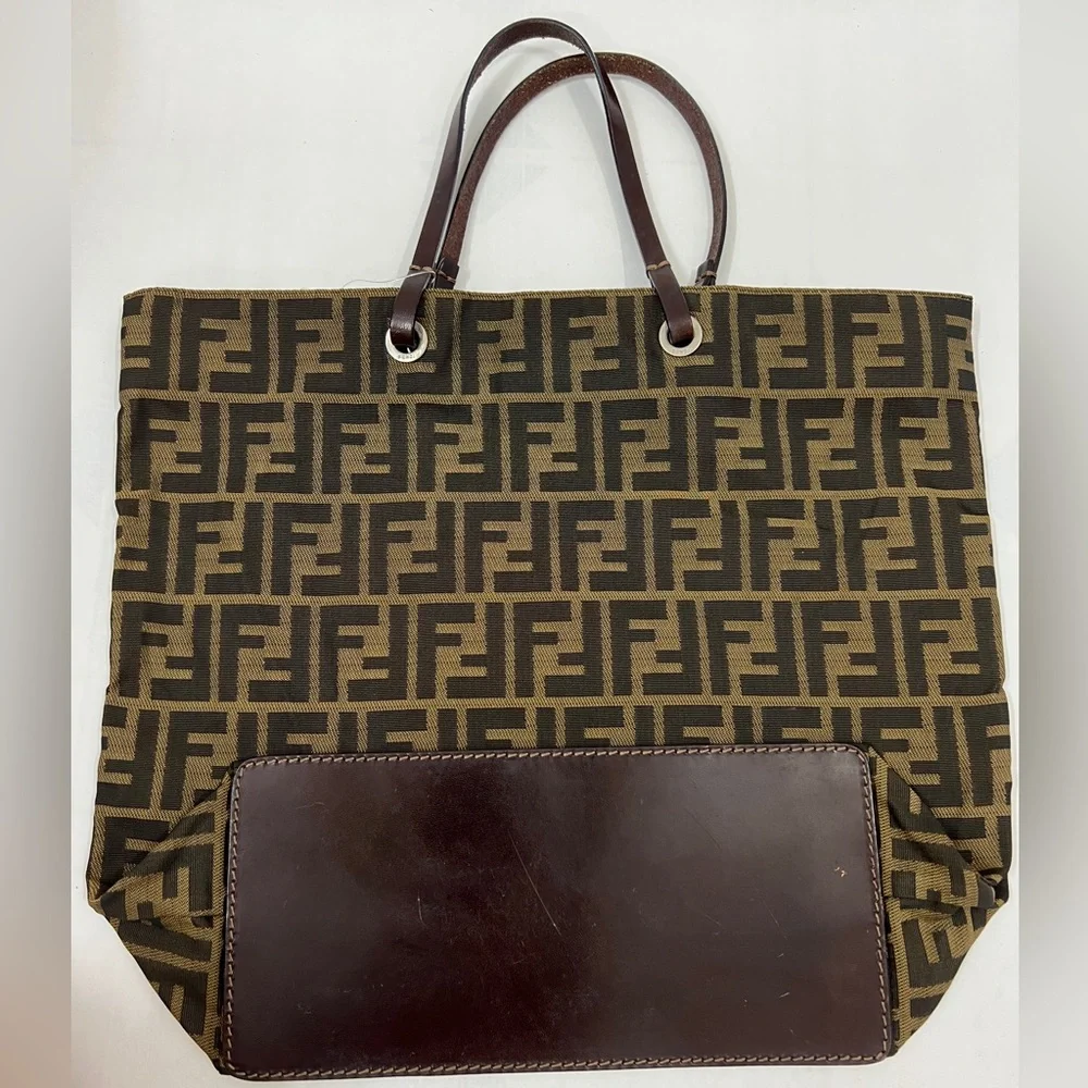 Fendi Zucca Brown Jacquard Tote Bag - Picture 6 of 12